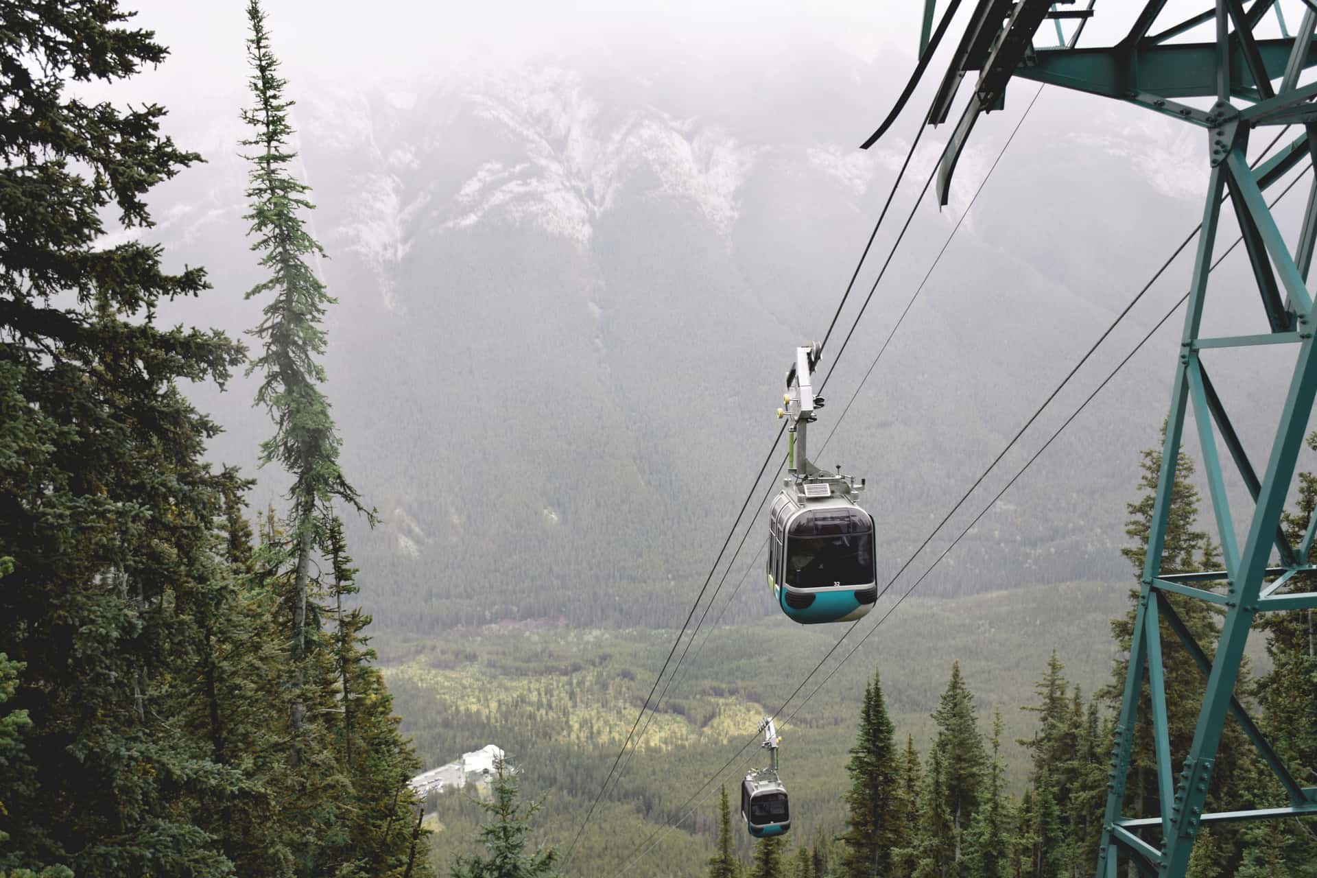 Banff Gondola On Sulphur Mountain in Canada