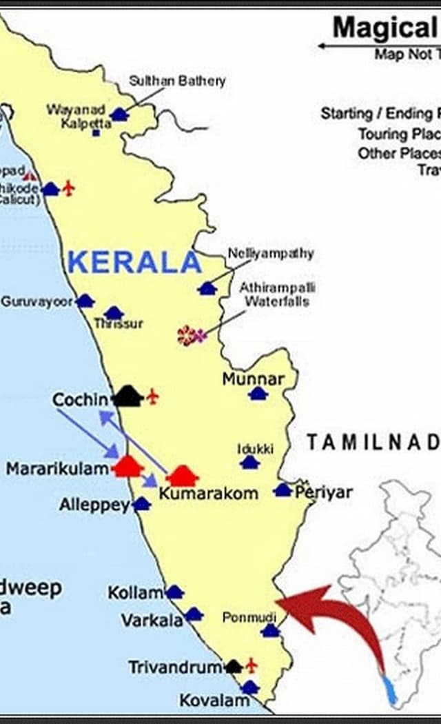 kumarakom Geography & Map Flamingo Travels