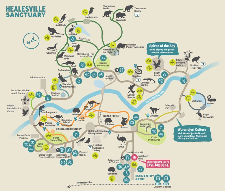 Healesville Sanctuary Map 1
