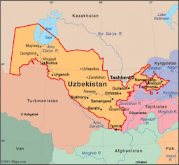 Uzbekistan Map 