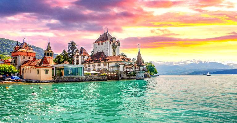 Interlaken View Oberhofen Palace