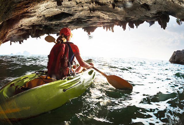 Kayak around Cathedral Cove