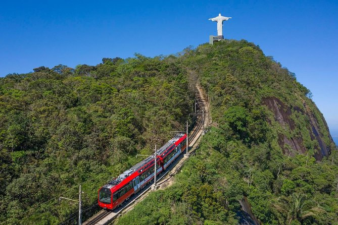 Corcovado Mountain With Christ the Redeemer by Cog Train