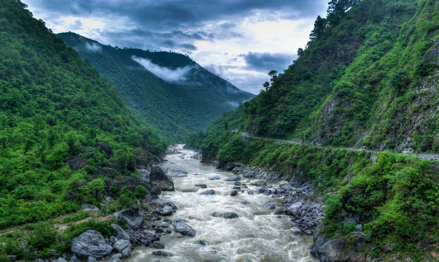 Kosi River valley near Almora, Uttarakhand, India