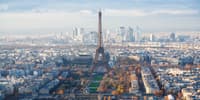 Eiffel Tower and La Defence in Paris
