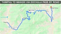 Thimphu To Wangdi Via Dochula Pass By Road