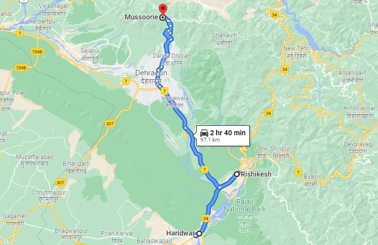 Images/ItineraryMap/Haridwar Rishikesh Mussoorie.png