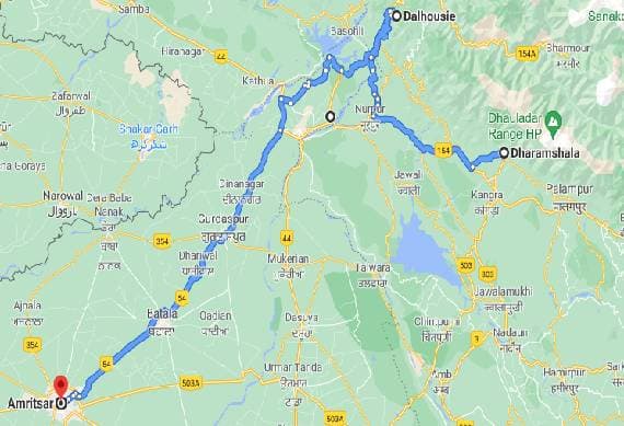 Images/ItineraryMap/Himachal With Amritsar.jpg