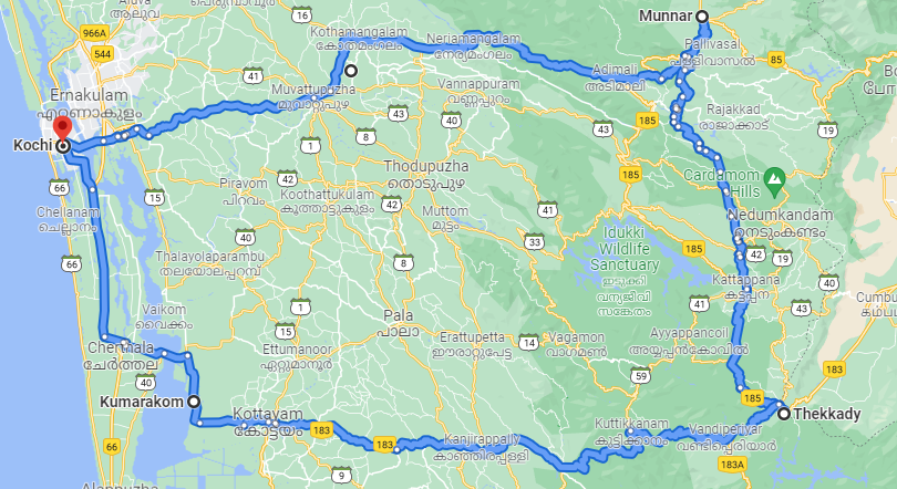 Images/ItineraryMap/Munnar Thekkady Kumarkom.png