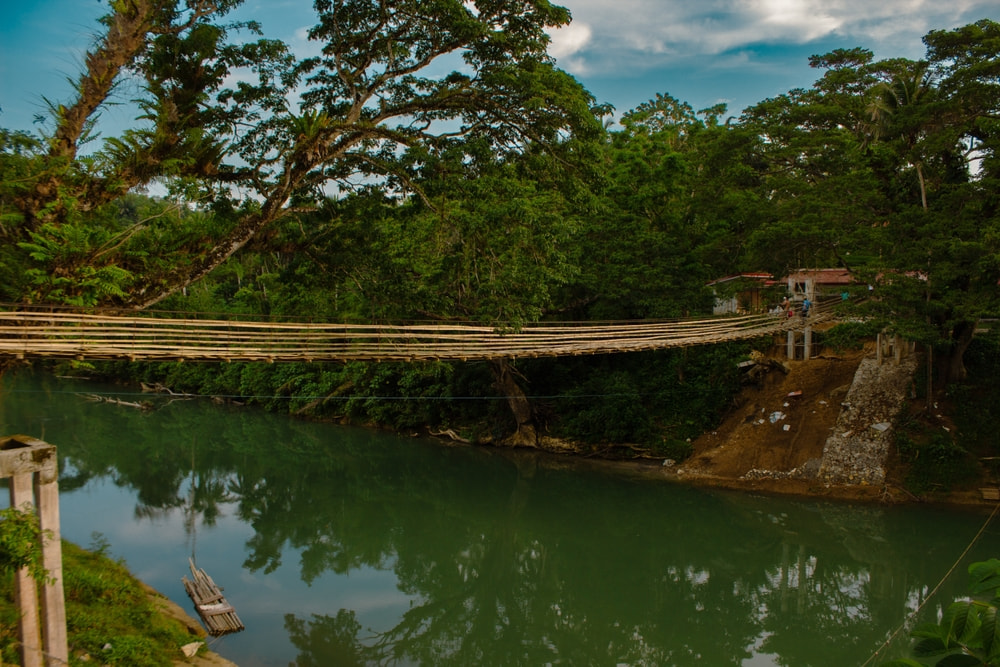 Walk across the Bamboo Hanging Bridge in Bohol