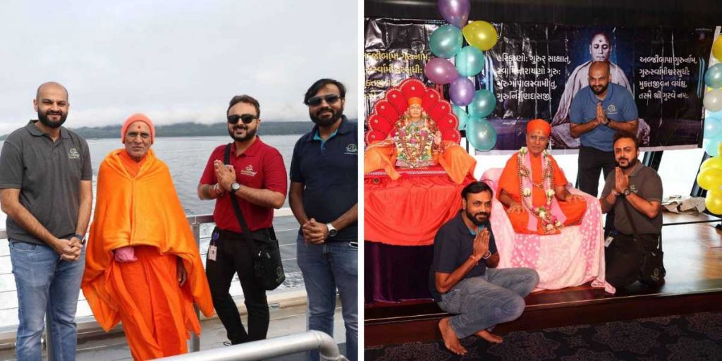 Flamingo team members with Swamiji