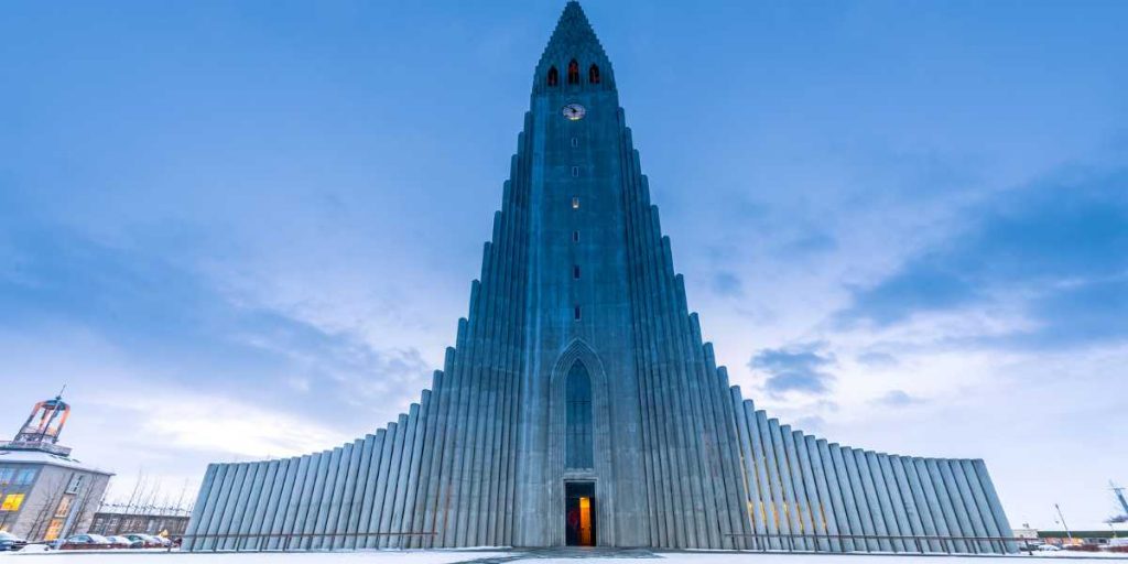 Hallgrimskirkja cathedral in reykjavik iceland