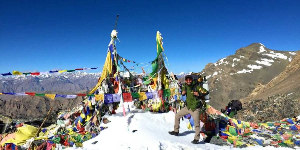 Trekker at Hampta Pass Trek